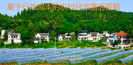 基于行政成本的農村經濟激活策略
