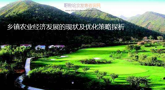 鄉鎮農業經濟發展的現狀及優化策略探析